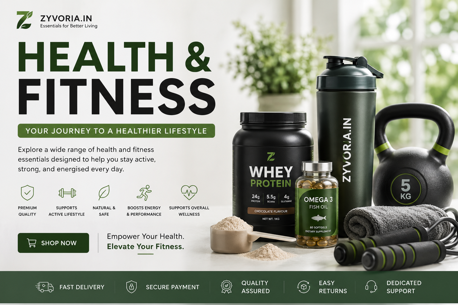 Health & Fitness Essentials  Wellness & Active Lifestyle Products  Zyvoria.in