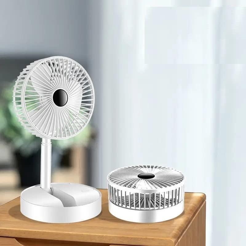 Zyvoria™ Portable Folding Table Fan | USB Rechargeable | Silent Cooling.