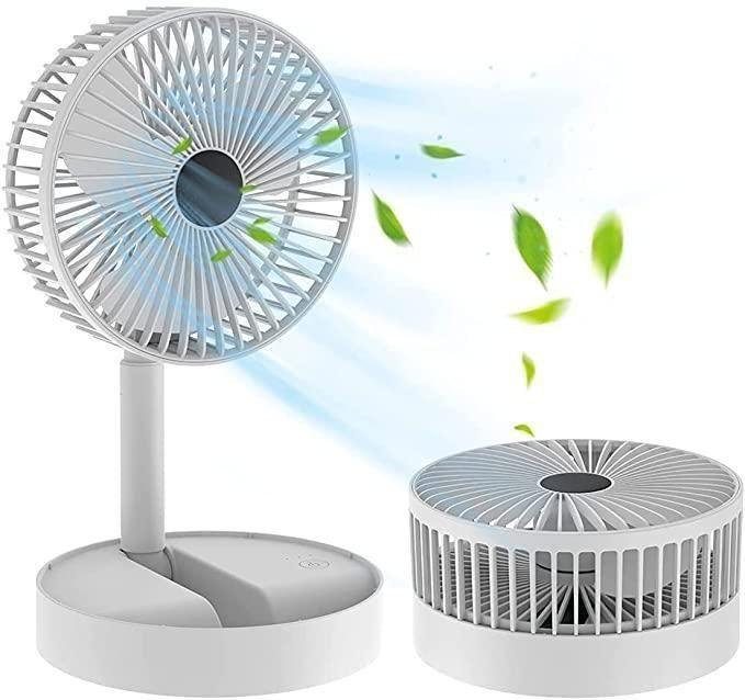 Zyvoria™ Portable Folding Table Fan | USB Rechargeable | Silent Cooling.