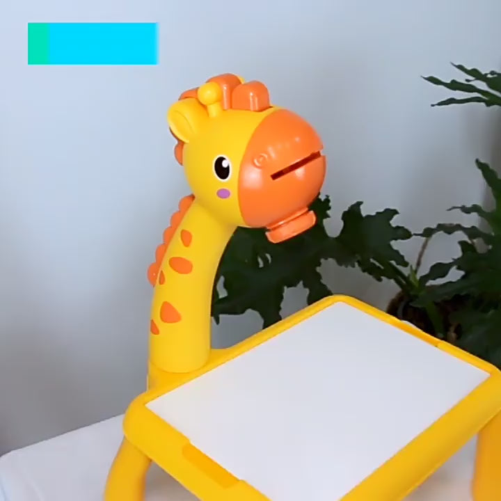 Kids Table Projector Art Drawing Desk Toy with 24 Pattern Slides & Color Pens